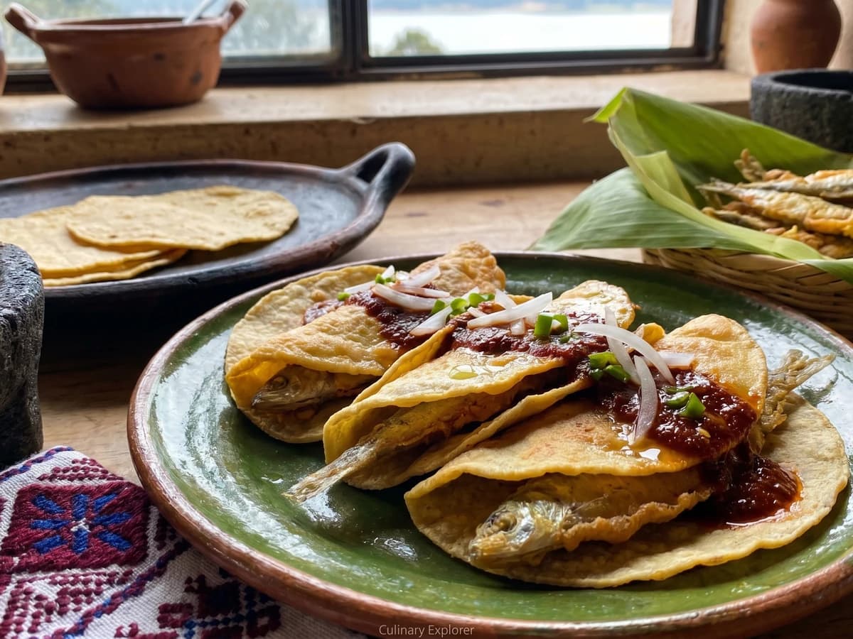 Tacos de Charales Capeados de Pátzcuaro - Chef Lupita