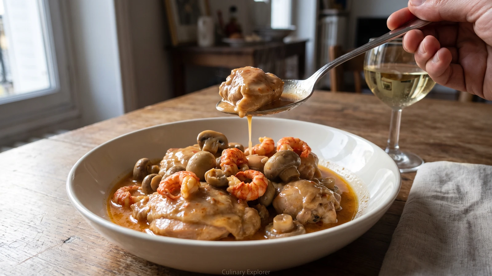 Fricassée de Poulet aux Écrevisses
