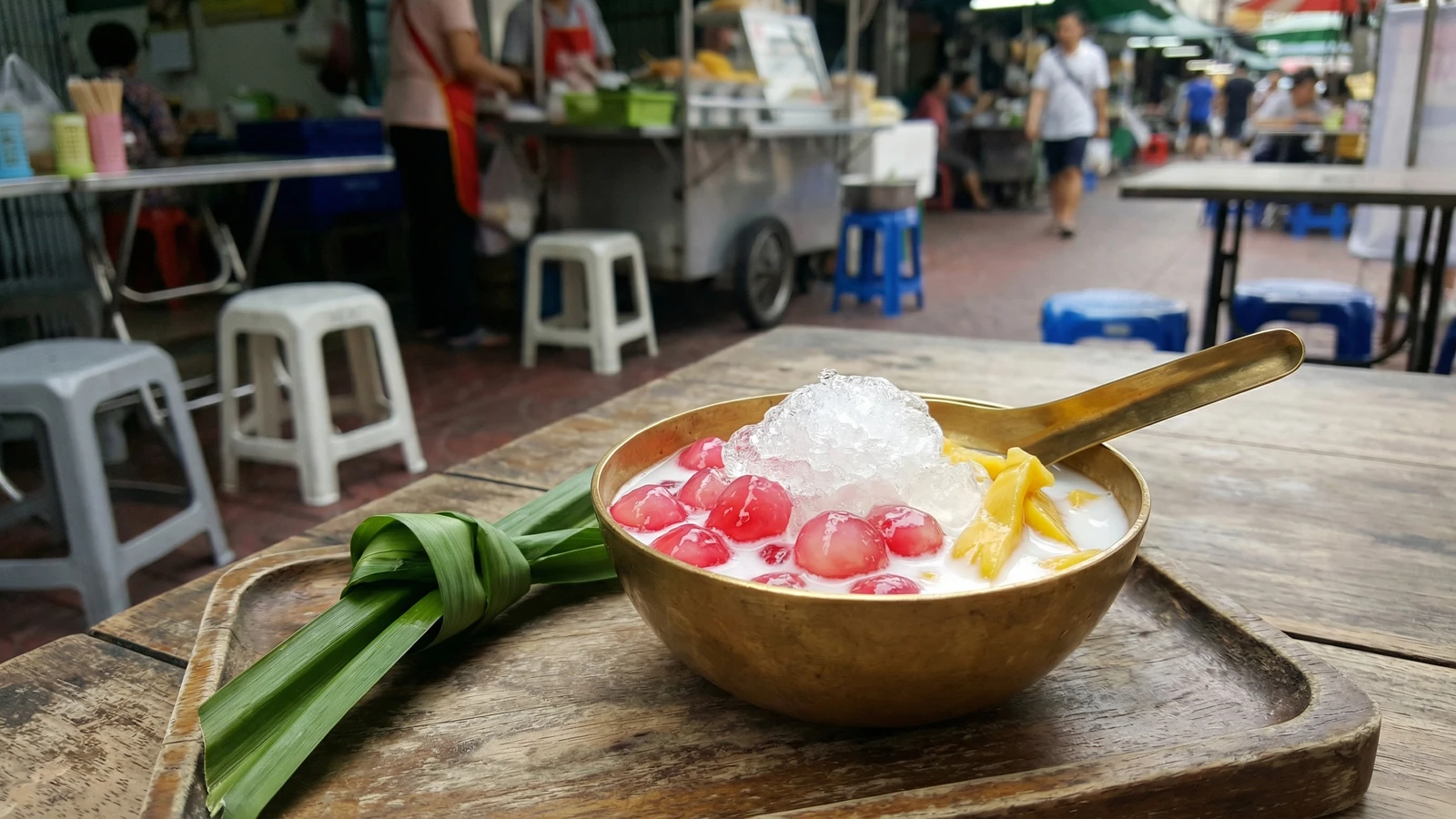 Ruby Water Chestnuts in Coconut (Tub Tim Grob)