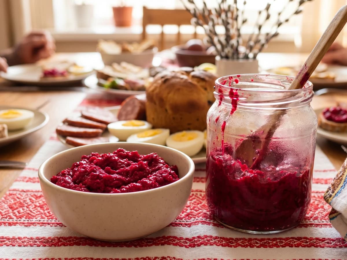 Khrin z Buryakom (хрін з буряком, beet-horseradish relish) - Chef Lesia