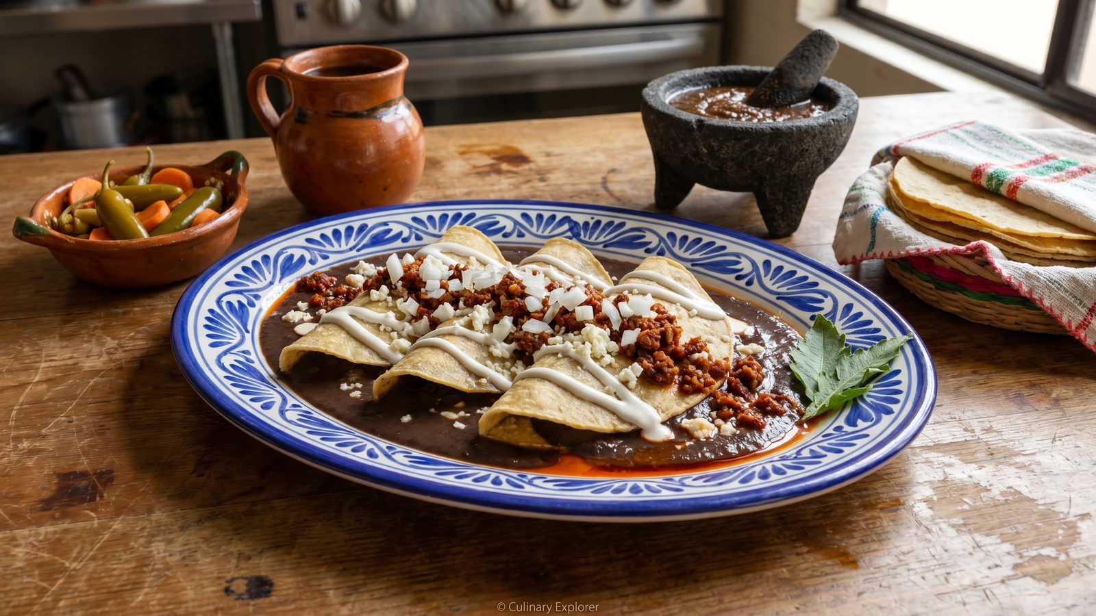 Enfrijoladas Capitalinas con Chorizo