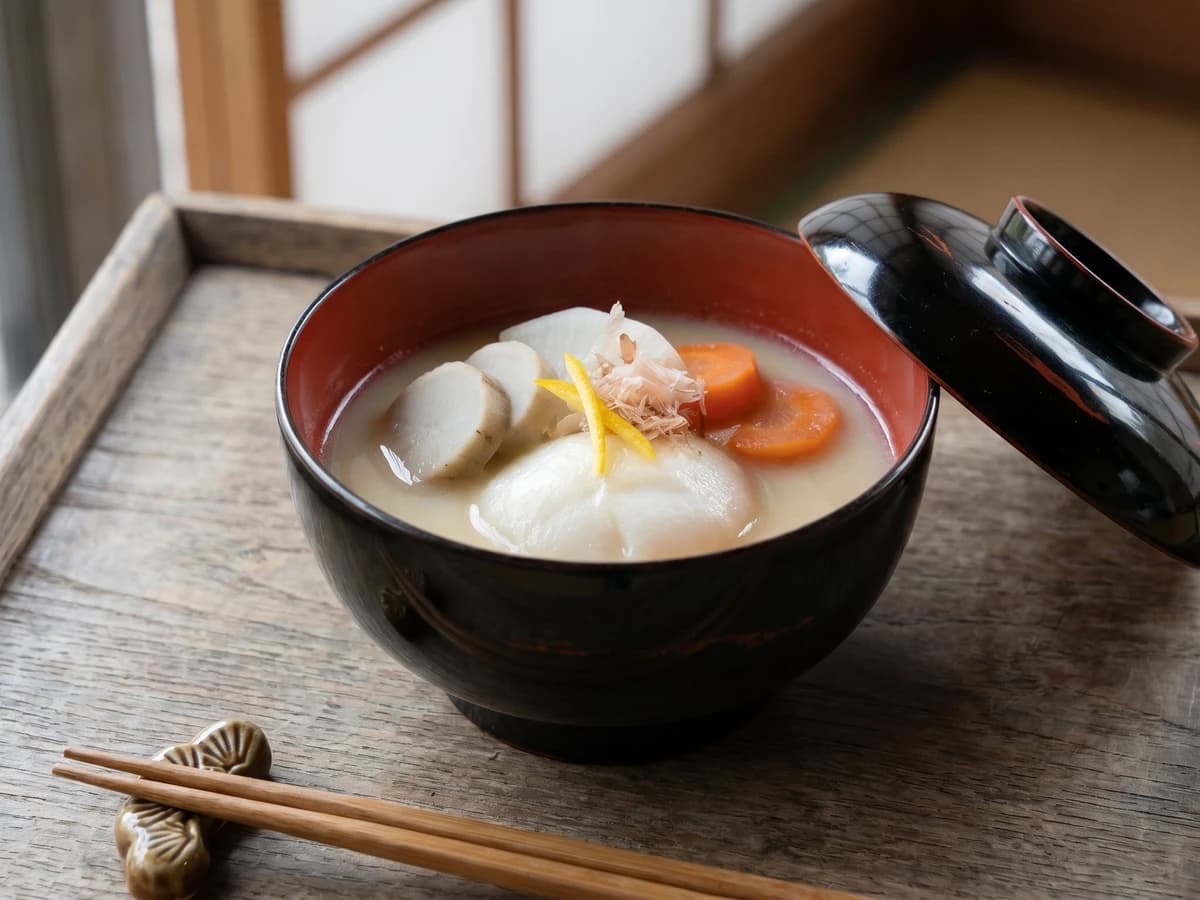 Kansai White Miso New Year Soup (上方雑煮, Kamigata Ozōni)