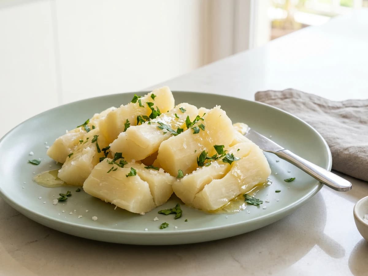 Mandioca Cozida com Manteiga - Chef Juliana