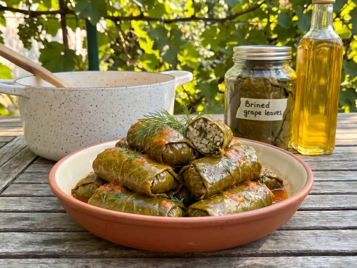 Holubtsi u Vynohradnomu Lysti (голубці у виноградному листі, grape-leaf stuffed rolls)