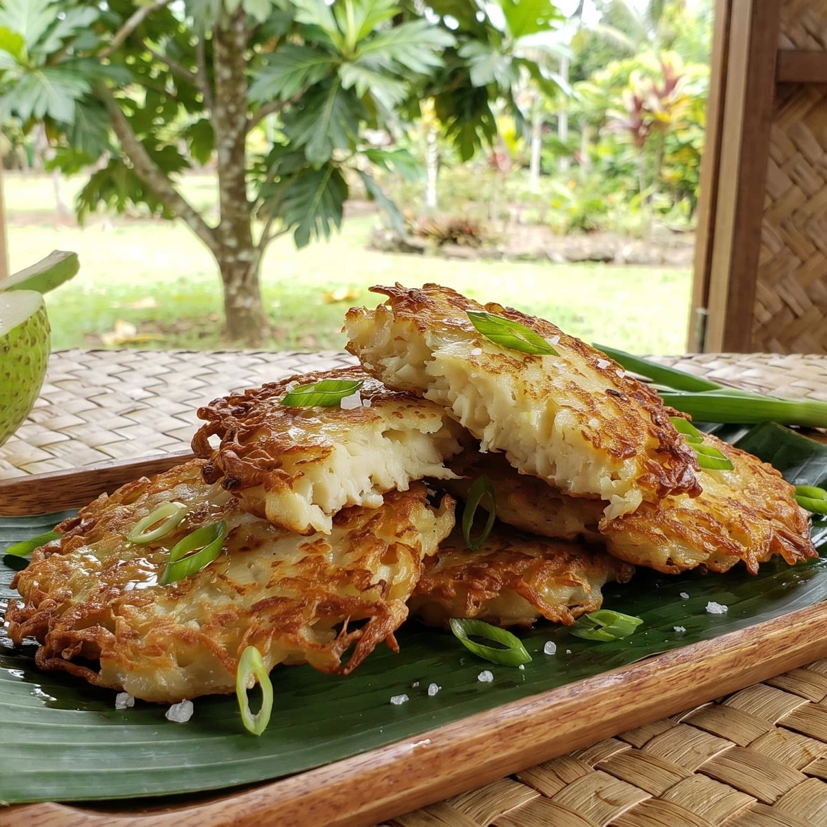 ʻUlu Hash Browns (Sāmoan Pan-Fried Breadfruit Patties)