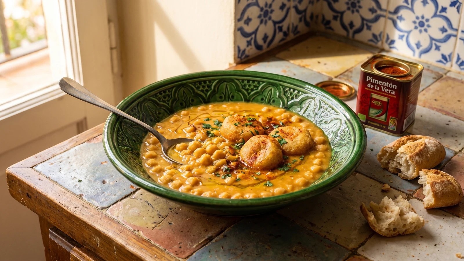 Potaje de Garbanzos con Panecillos Granadino