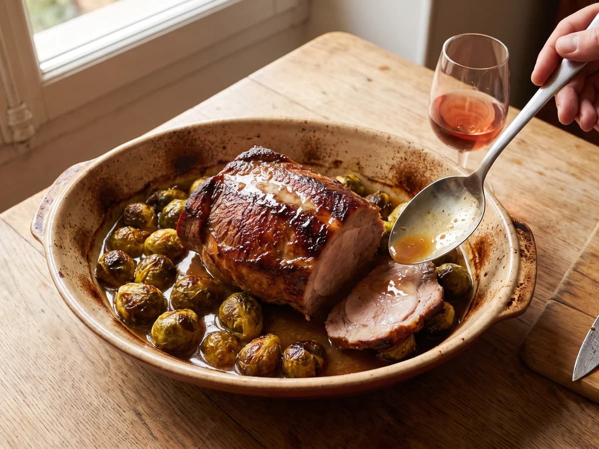 Fresh Neck of Pork with Brussels Sprouts