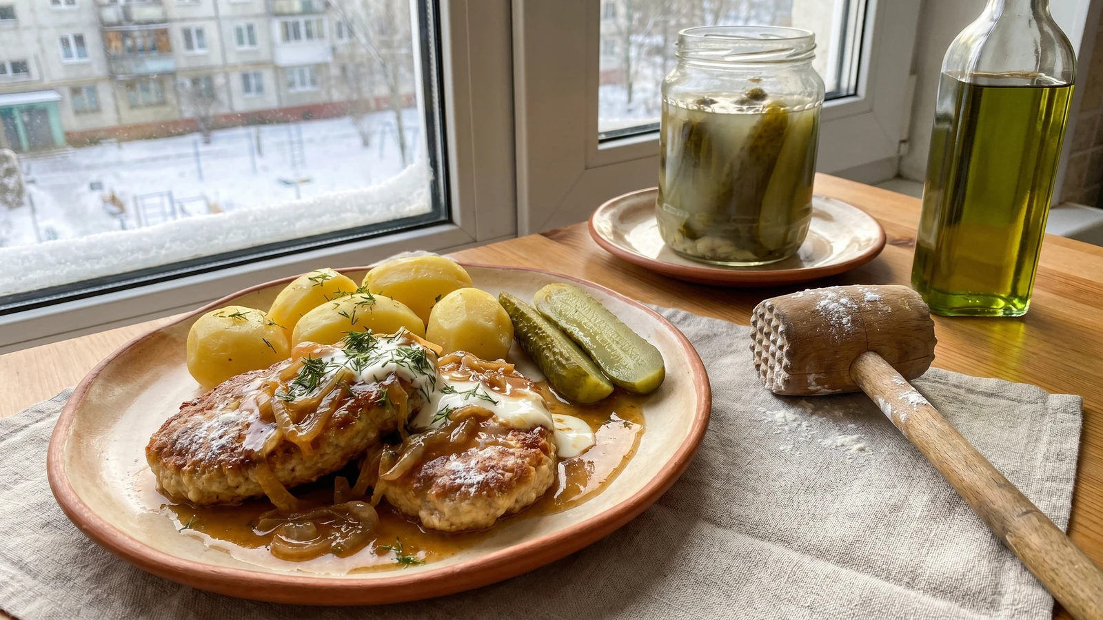 Bytky Ukrainski (битки українські, pounded cutlets)