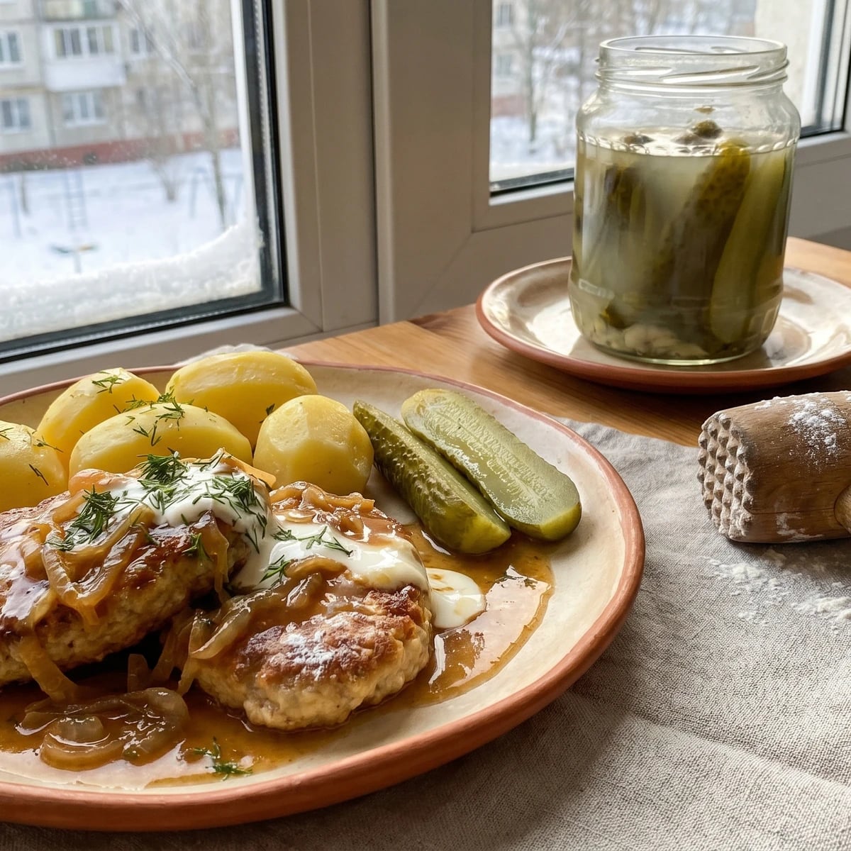 Bytky Ukrainski (битки українські, pounded cutlets)