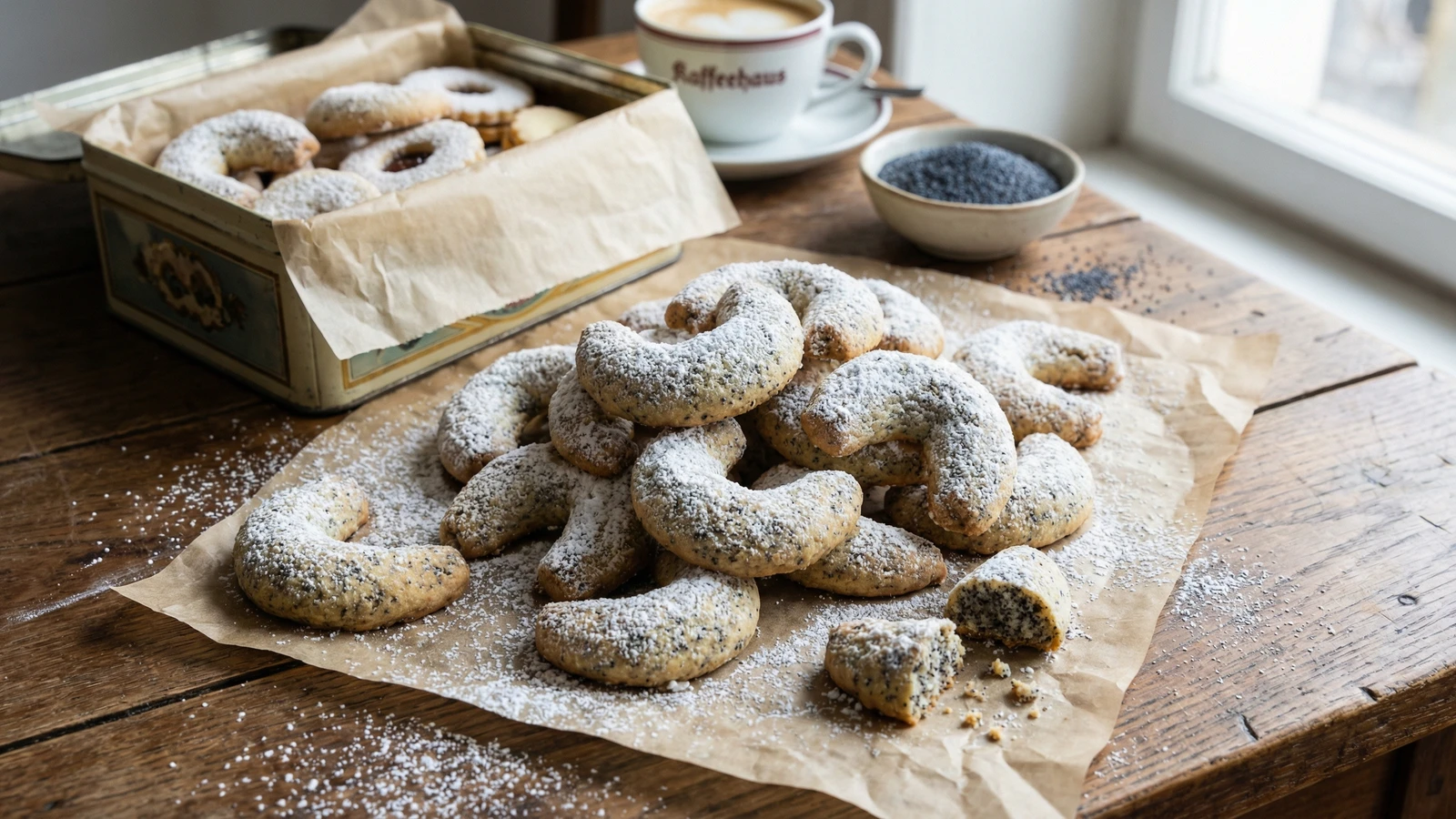 Mohnkipferl (Poppy Seed Crescent Cookies)