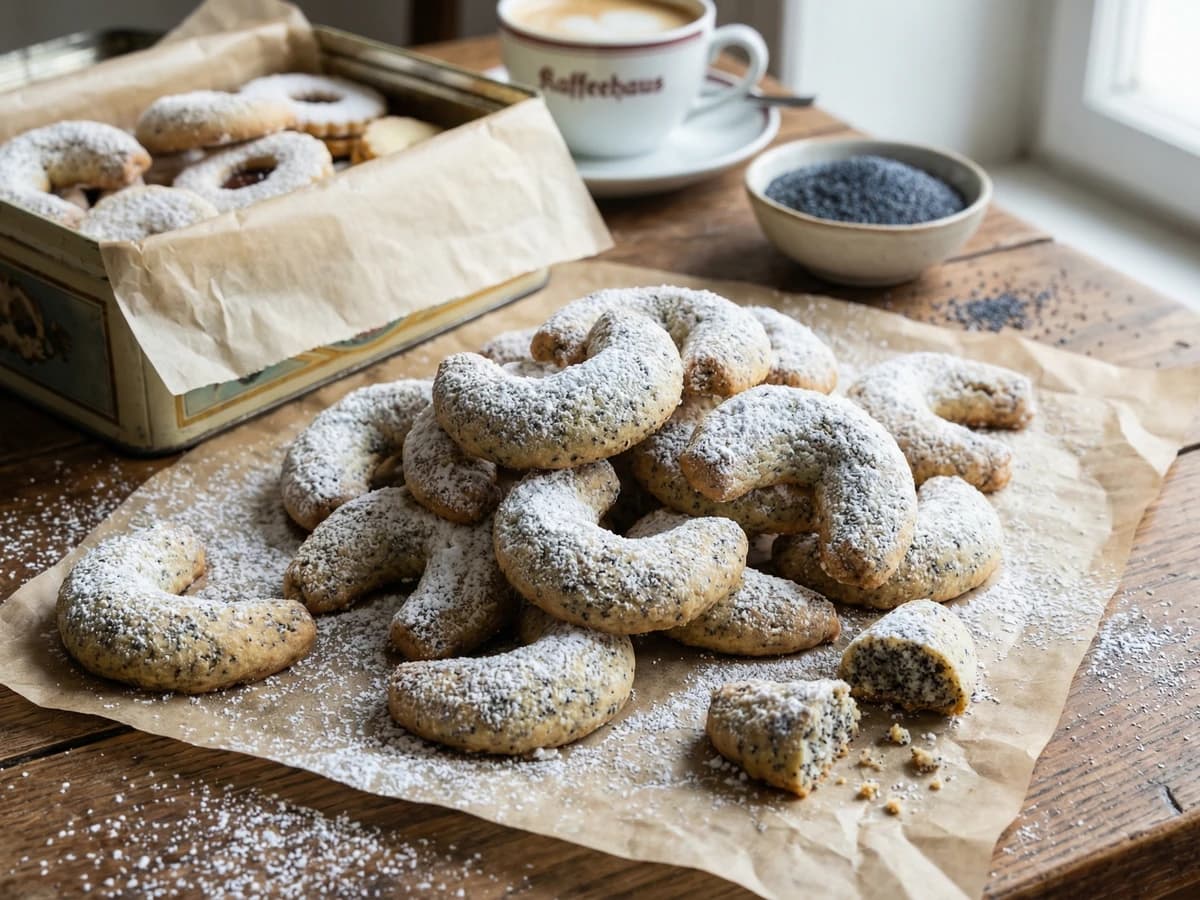 Mohnkipferl (Poppy Seed Crescent Cookies) - Chef Elsa