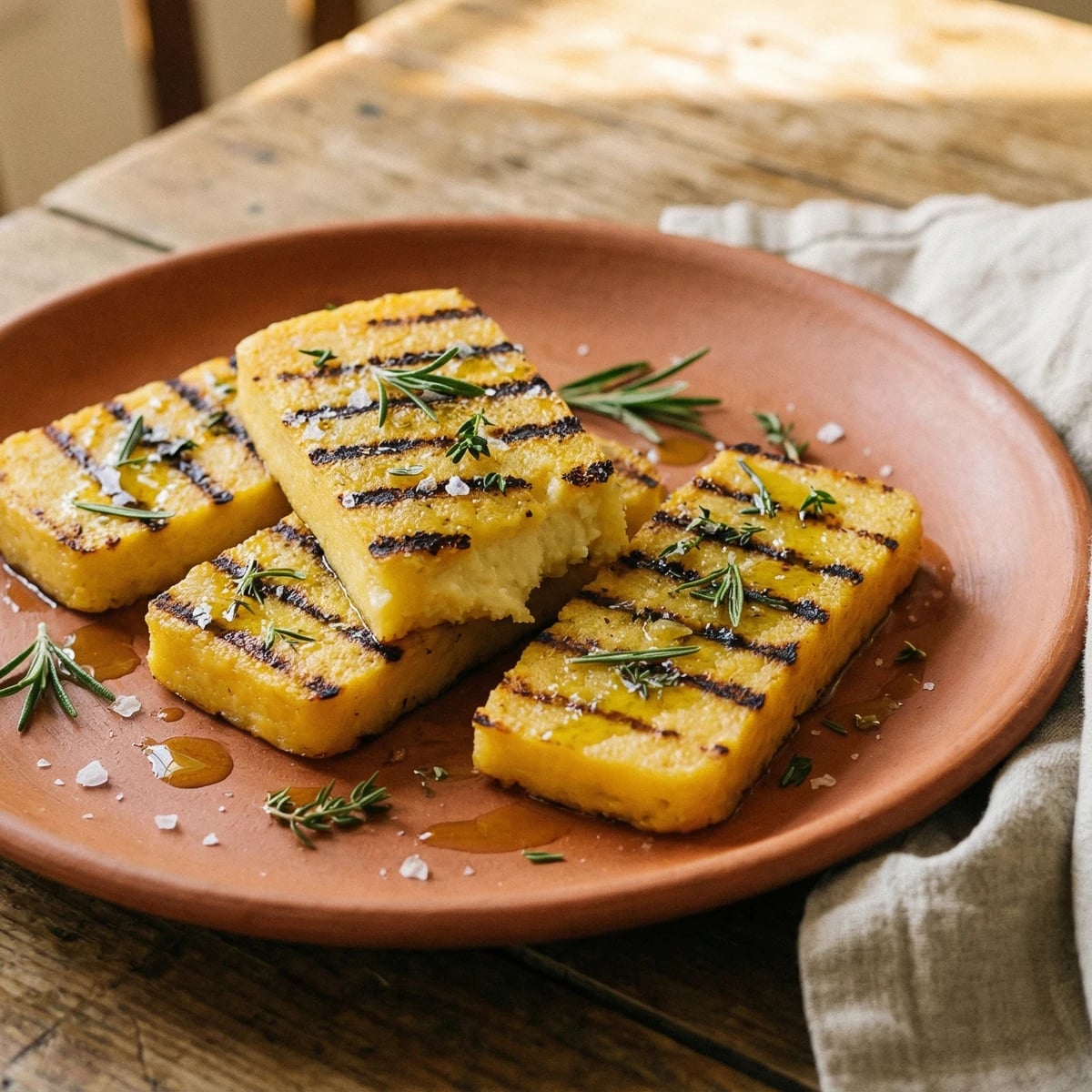 Grilled Polenta with Herbs