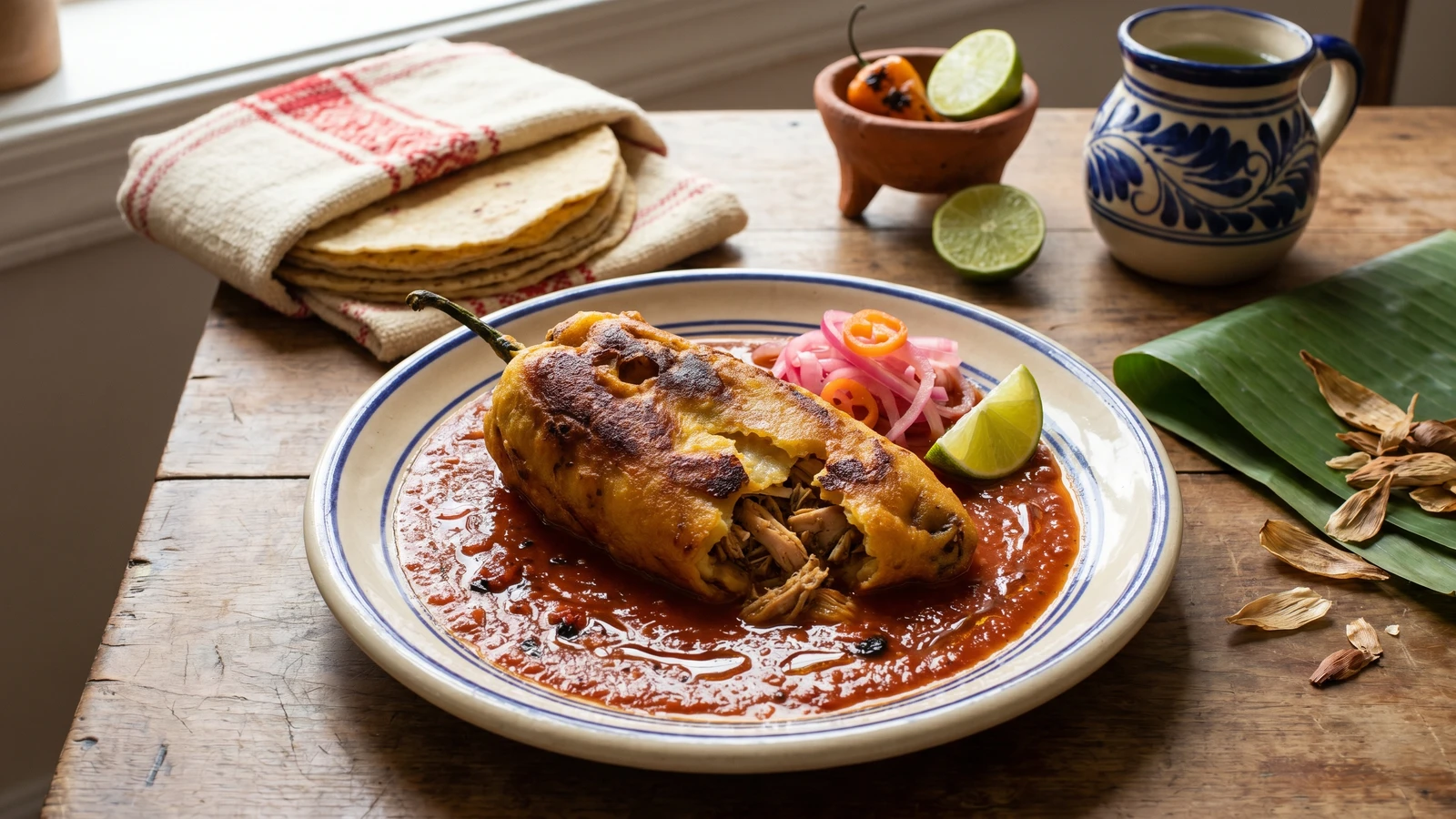 Chiles X'catic Rellenos de Cazón