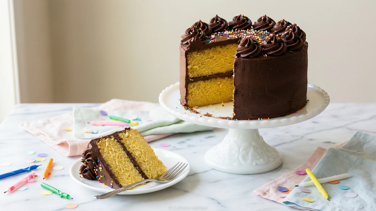 Classic Yellow Birthday Cake