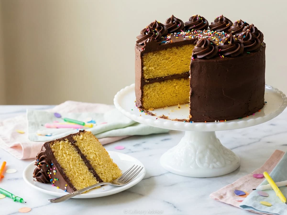 Classic Yellow Birthday Cake - Chef Dean