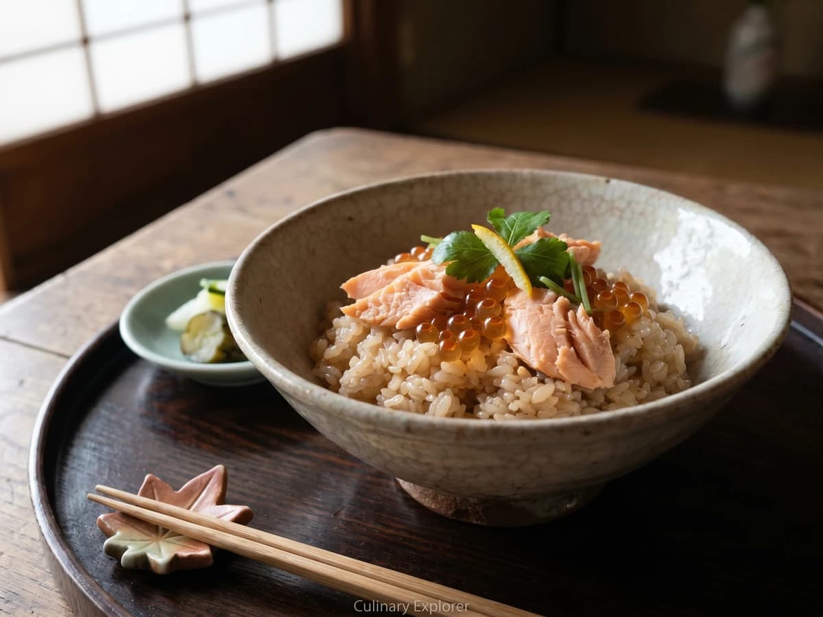 Salmon and Roe Rice (はらこ飯, Harako-meshi) - Chef Takumi