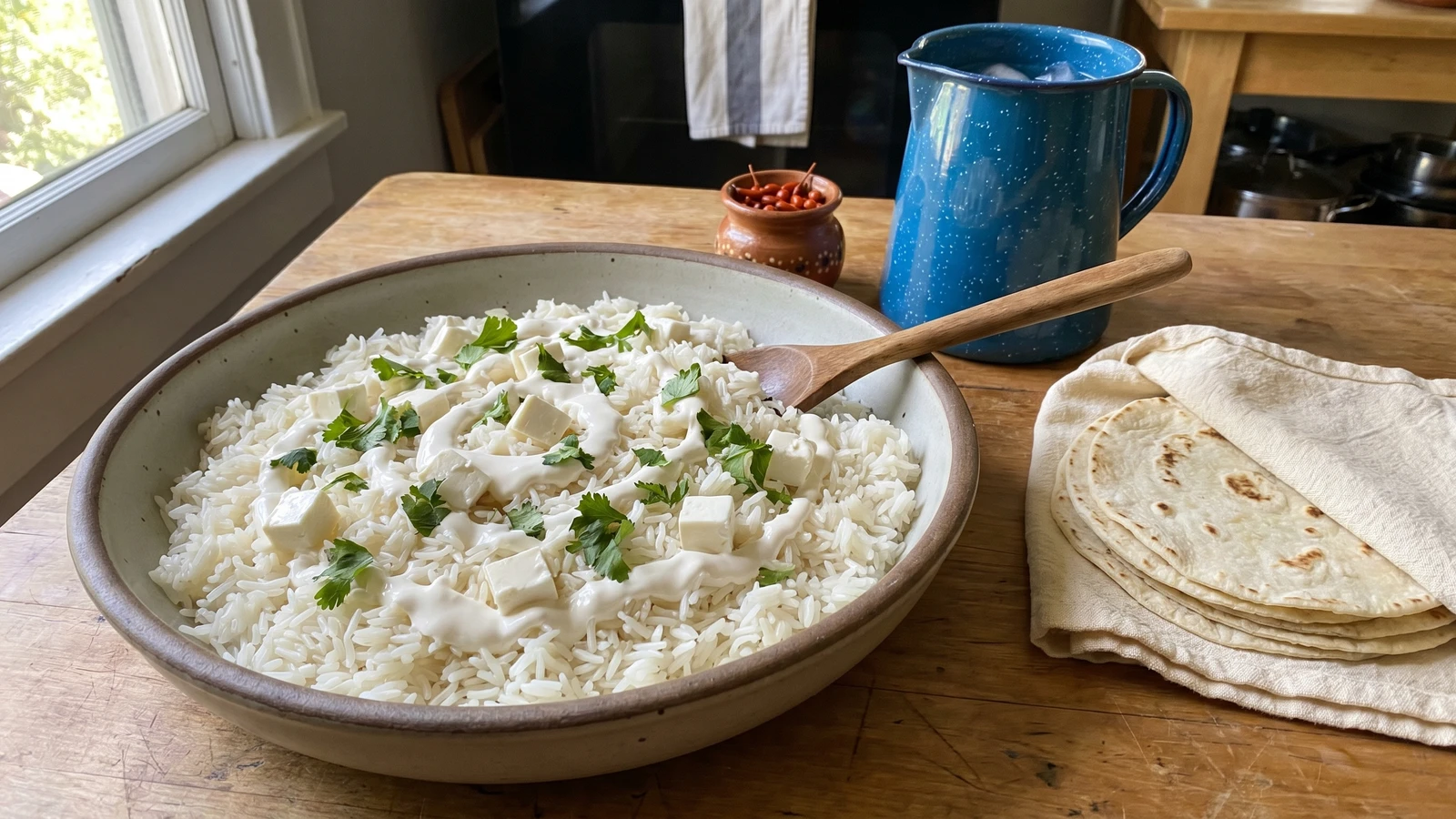 Arroz Blanco con Crema Sinaloense