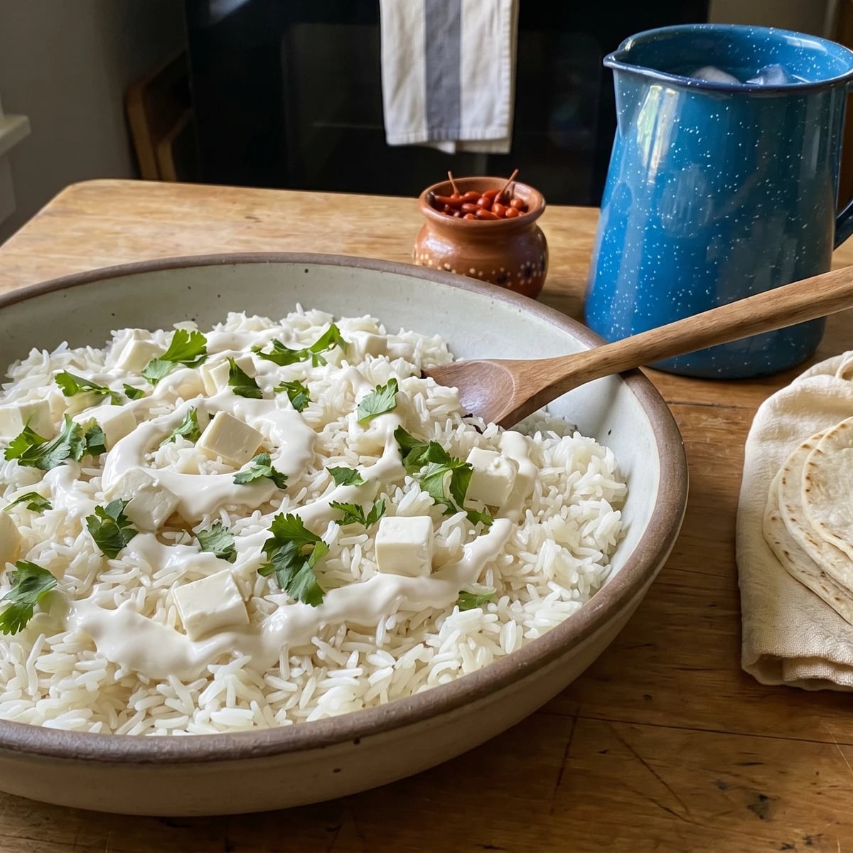 Arroz Blanco con Crema Sinaloense