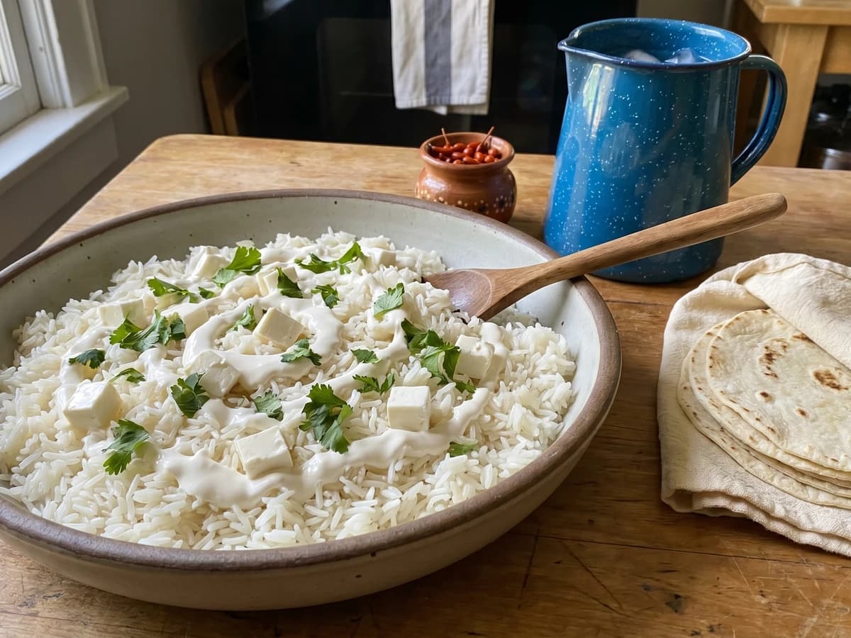 Arroz Blanco con Crema Sinaloense