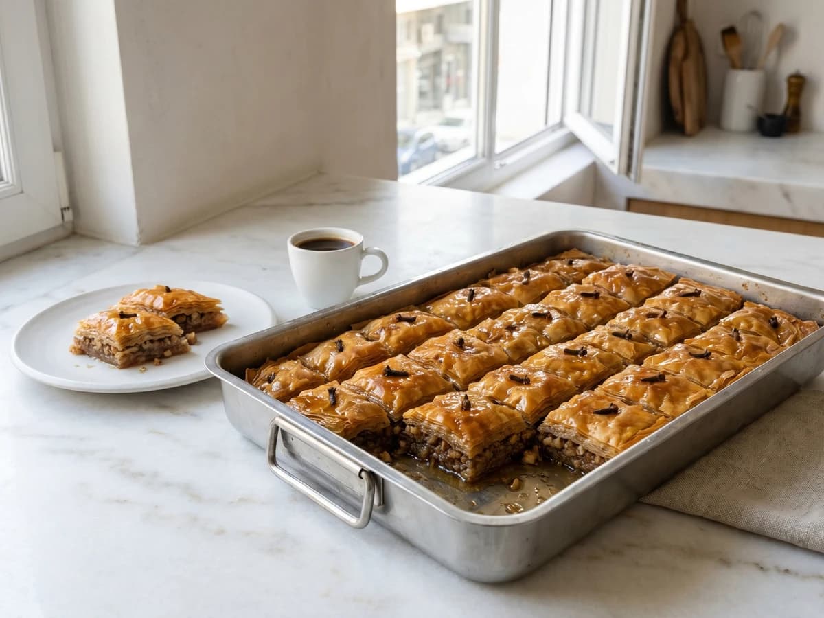 Northern Greek Walnut Baklava (Μπακλαβάς Βόρειας Ελλάδας) - Chef Dimitra