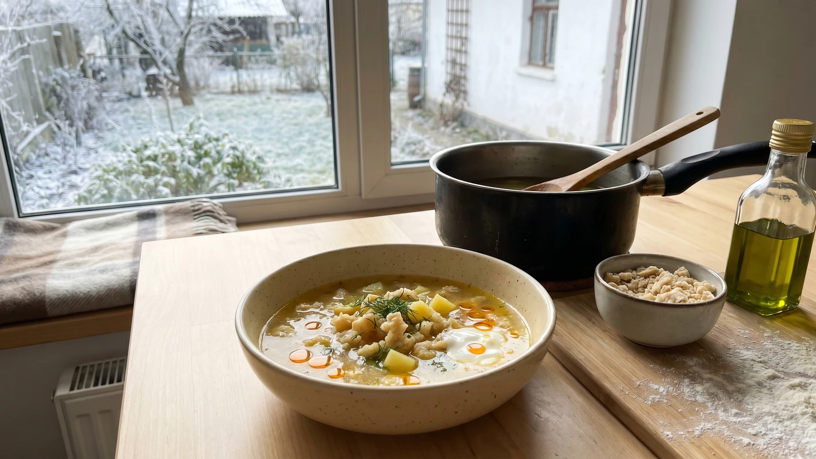 Zatirka (затірка, rubbed-dough soup)