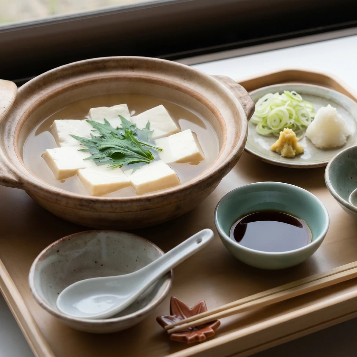 Yudofu (湯豆腐, Kyoto tofu hot pot)