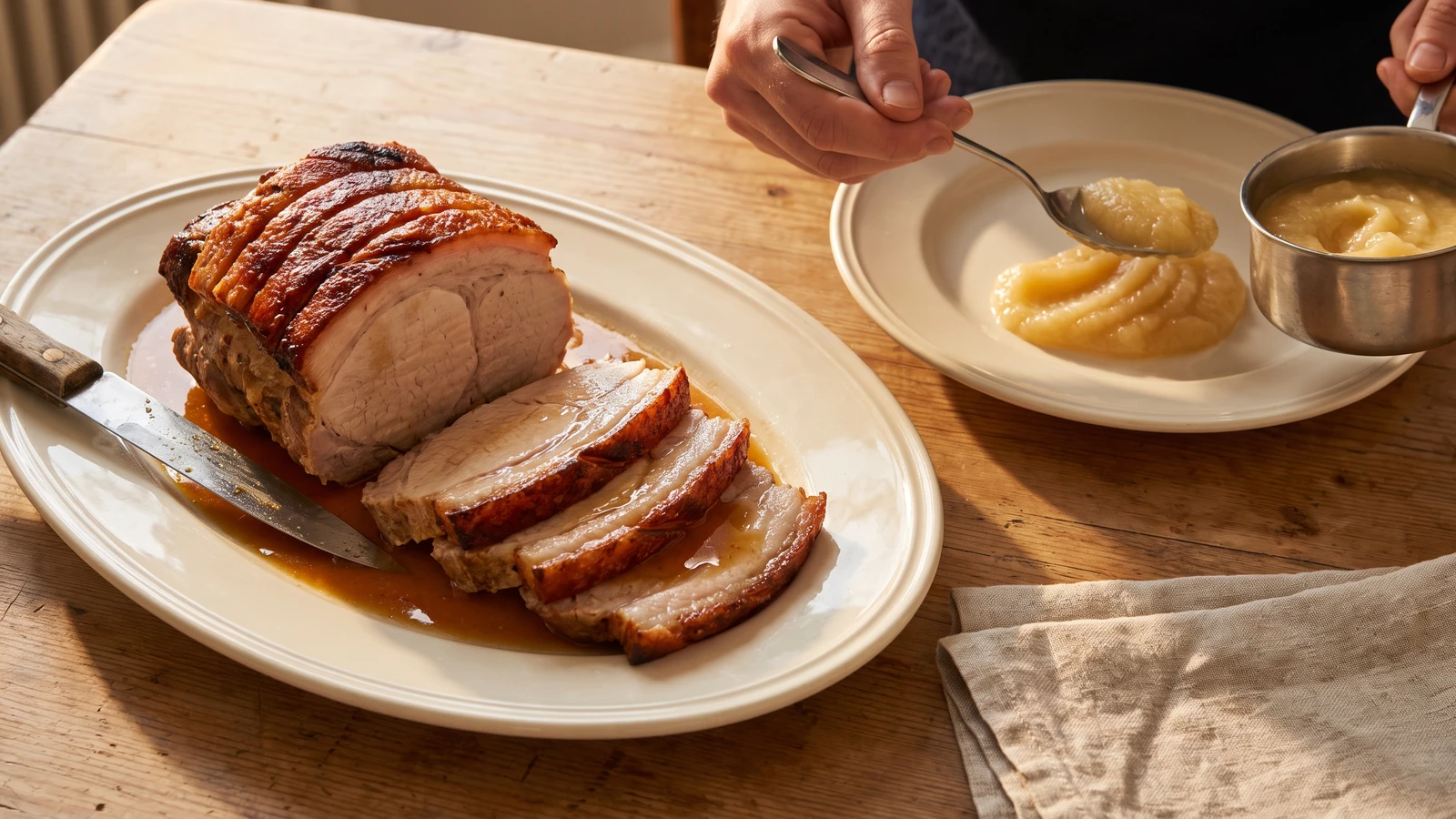 Fresh Neck of Pork with Stewed Apples