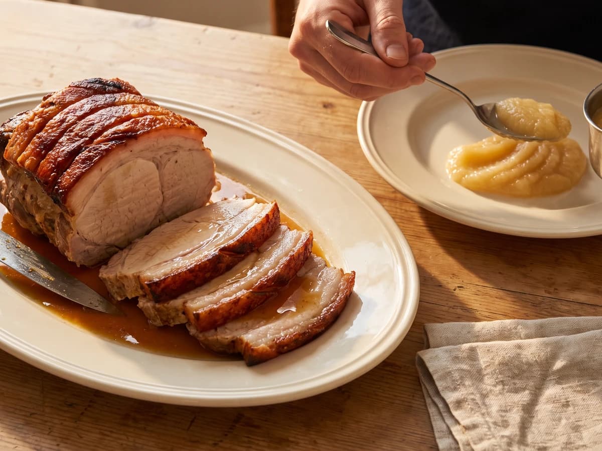 Fresh Neck of Pork with Stewed Apples - Chef Juliette