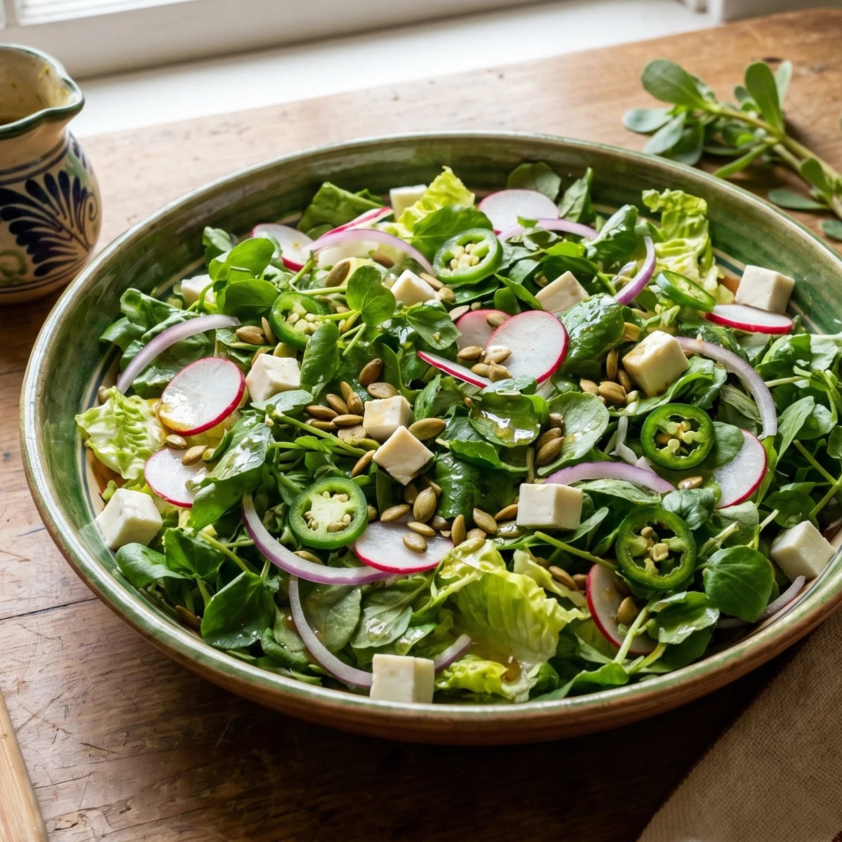 Berros y Verdolagas: Watercress and Purslane Salad