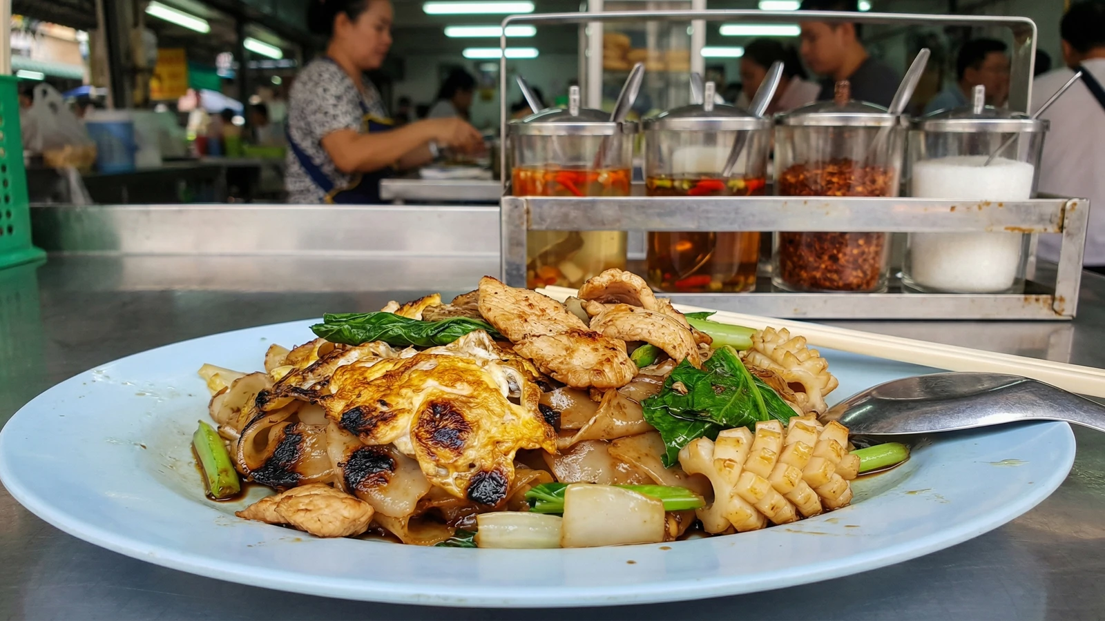 Pan-Fried Noodles with Chicken (Kuay Tiew Kua Gai)