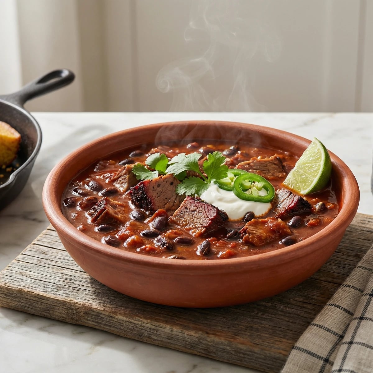 Smoked Brisket and Black Bean Chili