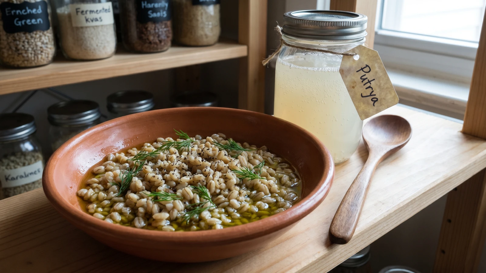 Putrya (путря, fermented barley grain)