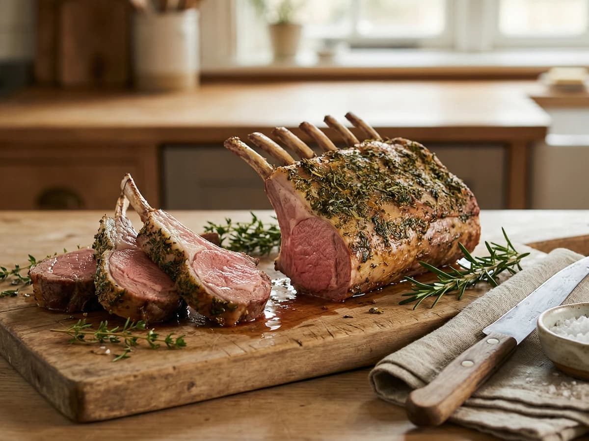 Herb-Crusted Rack of Lamb - Chef Ally