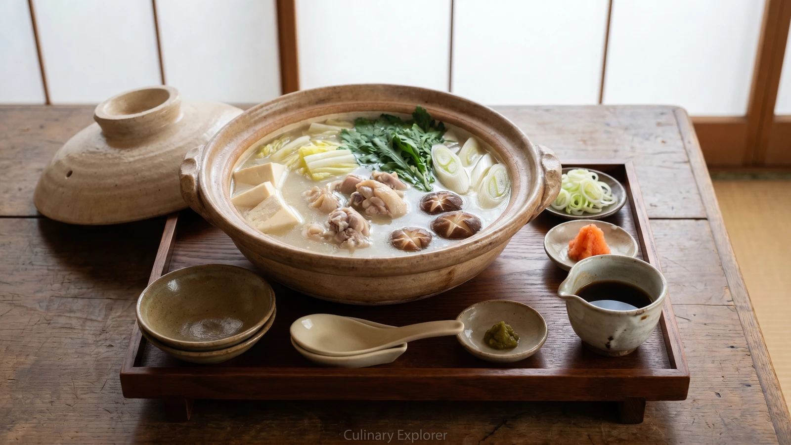 Mizutaki (水炊き, Hakata chicken hot pot)