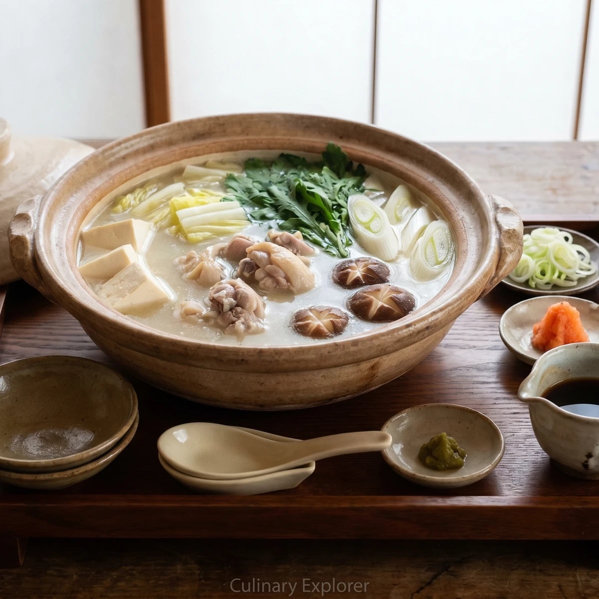 Mizutaki (水炊き, Hakata chicken hot pot)