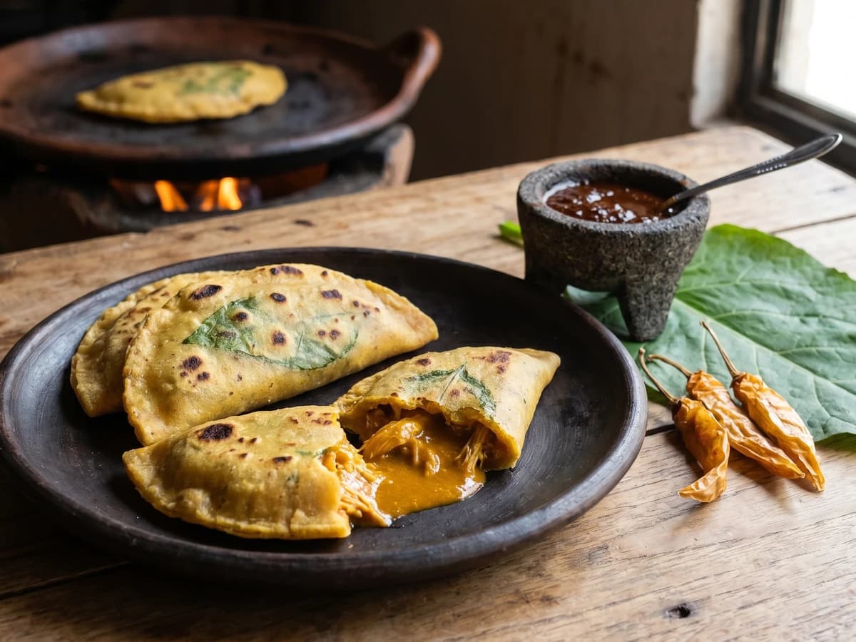 Empanadas de Mole Amarillo con Hoja Santa