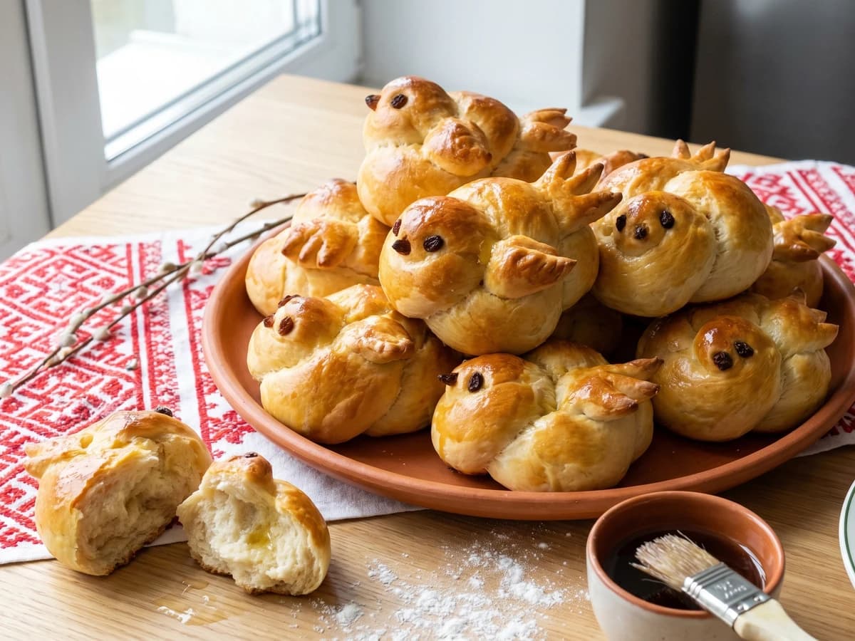 Zhaivoronky (жайворонки, spring lark buns) - Chef Lesia