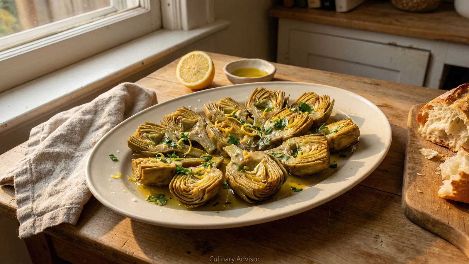 Braised Baby Artichokes with Lemon