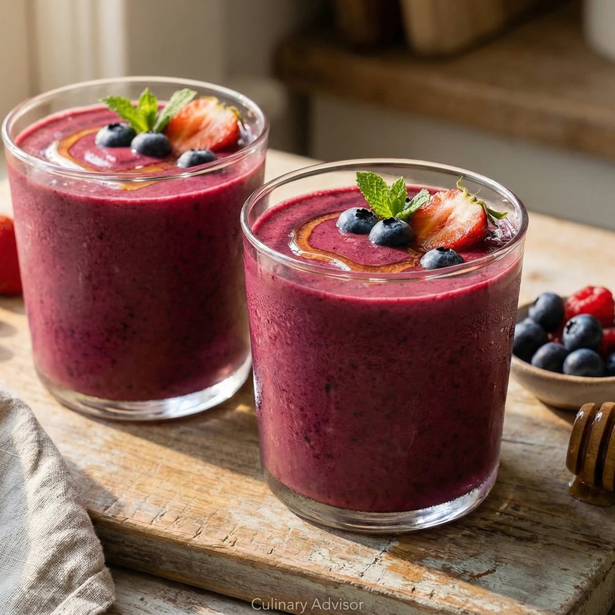 Summer Berry Smoothie with Local Honey