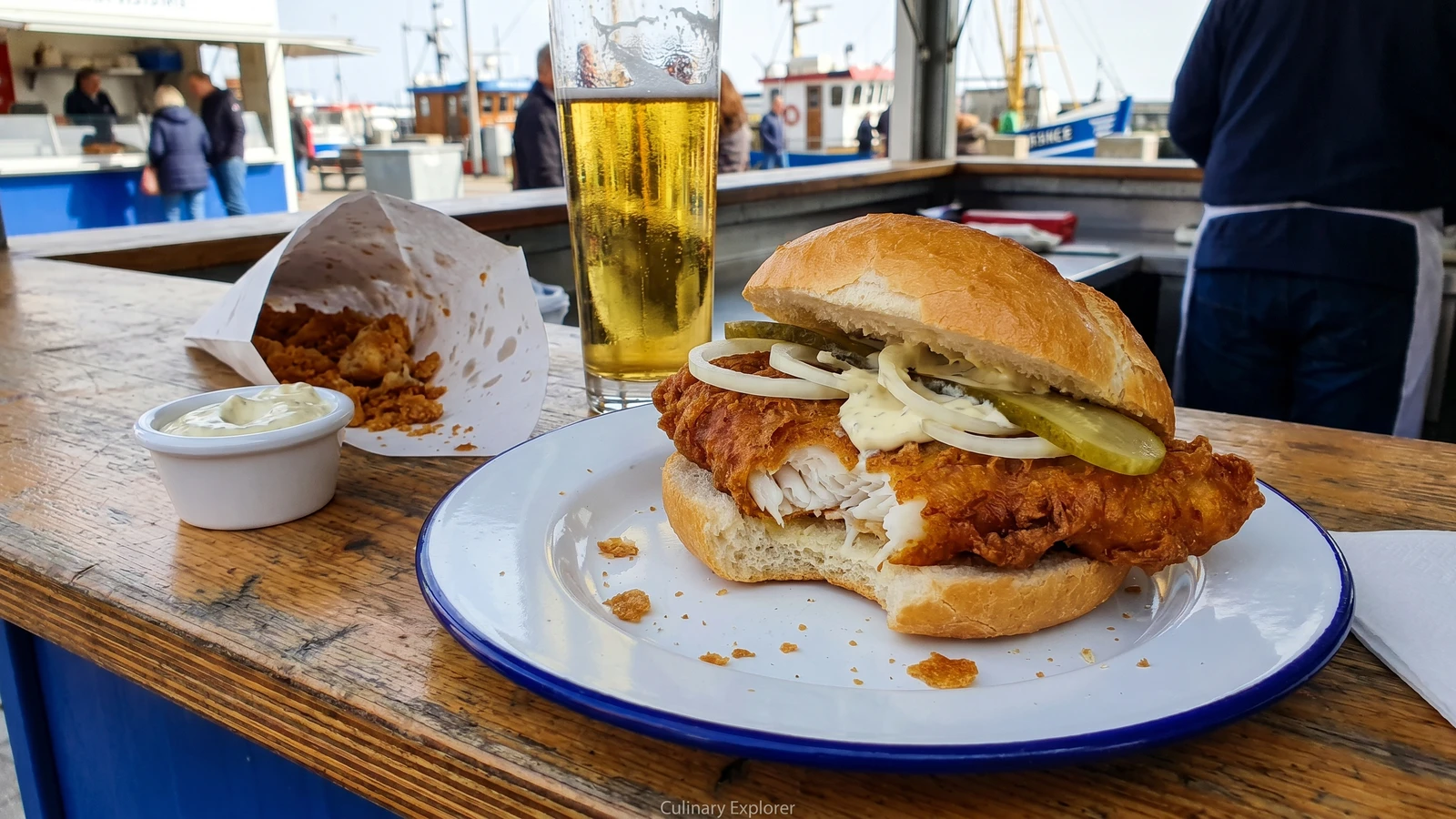 Fischbrötchen mit Backfisch