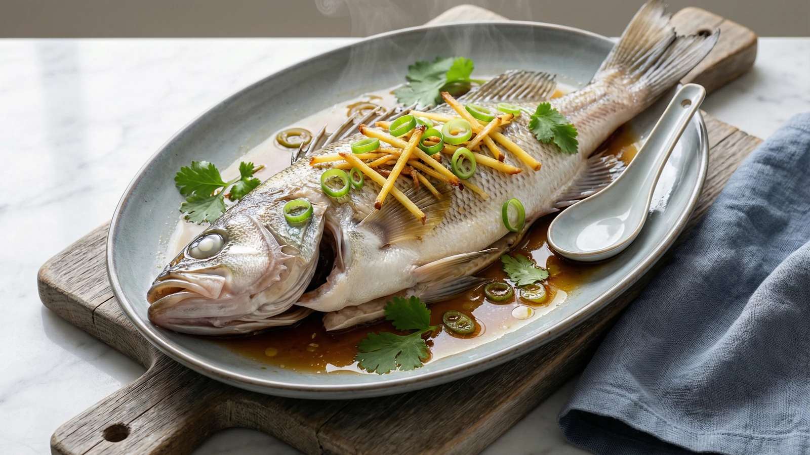 Chinese-Style Steamed Whole Fish