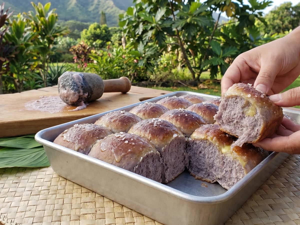 Kalo Rolls (Hawaiian Taro Bread) - Chef Makoa