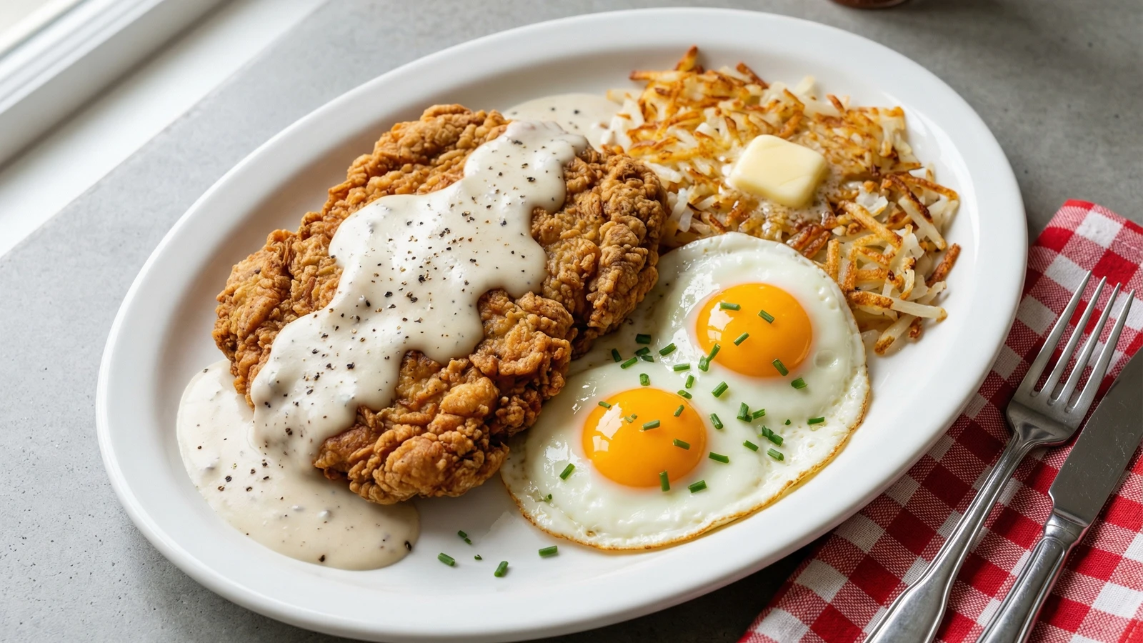 Chicken Fried Steak and Eggs
