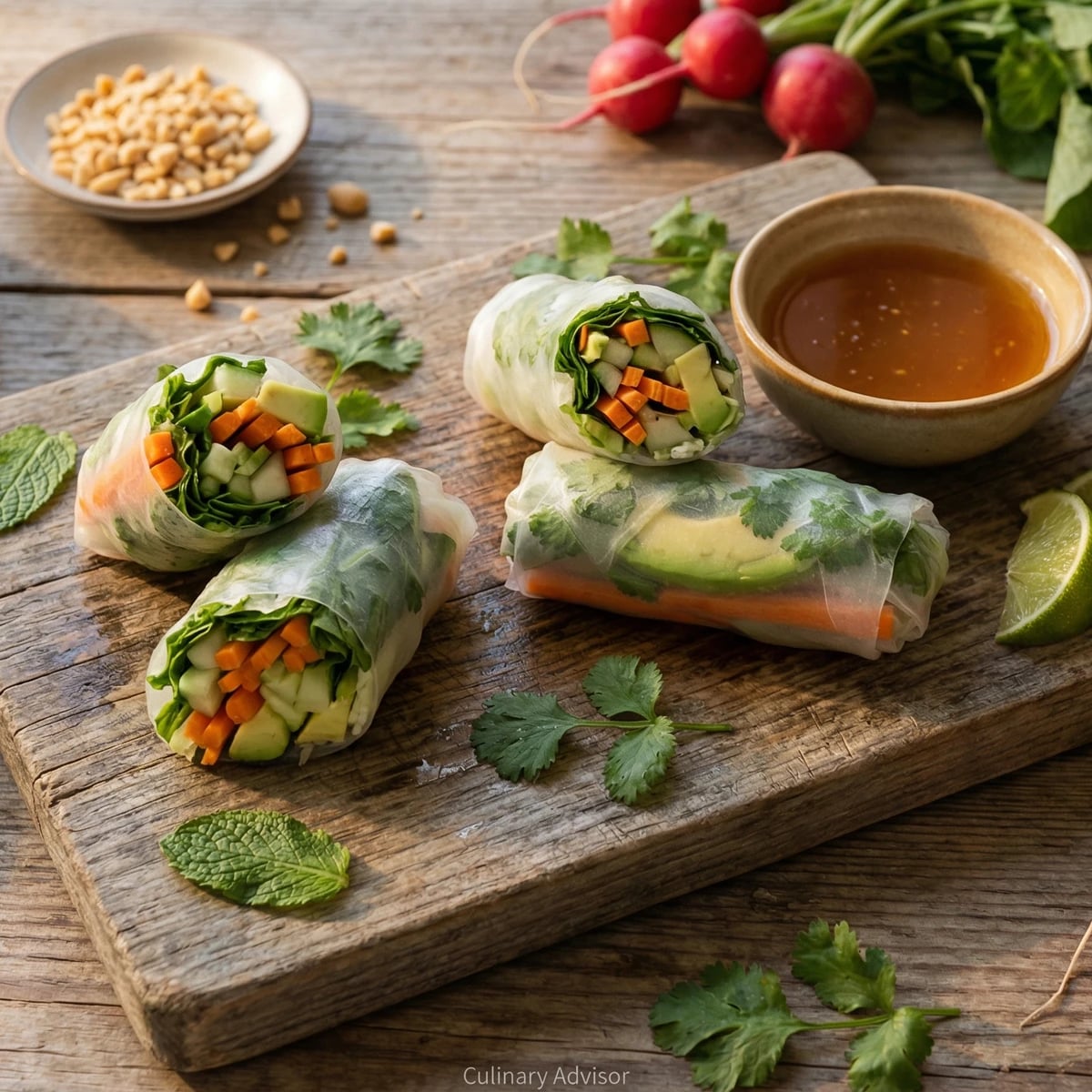 California Summer Rolls with Fresh Herbs