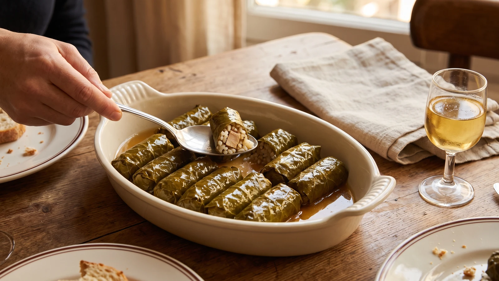 Feuilles de Vigne Farcies ou Dolmas (Stuffed Vine Leaves)
