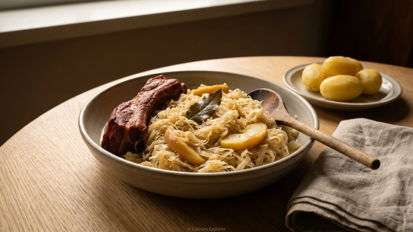 Zuurkool met Gerookt Ribbetje (Dutch Stewed Sauerkraut)