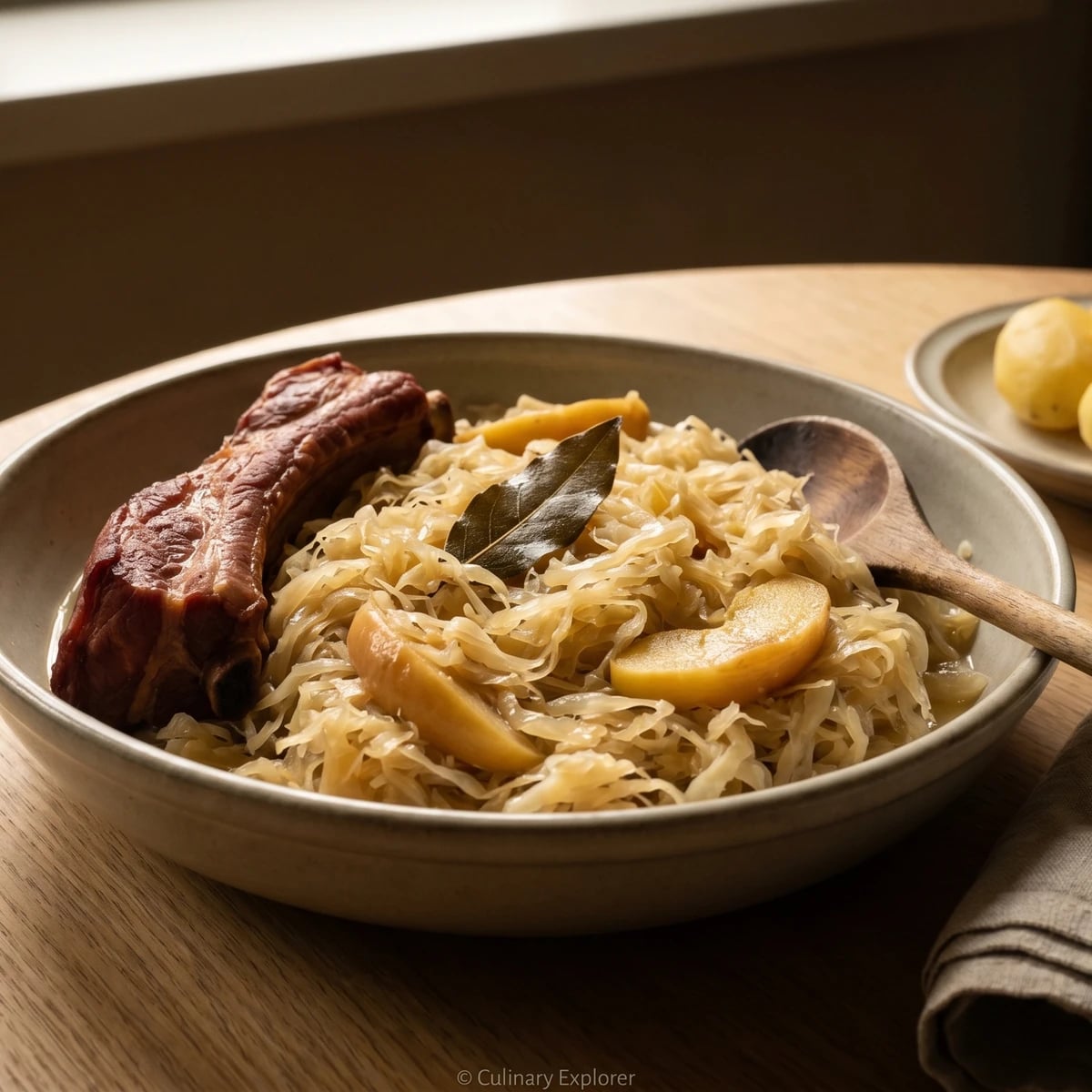 Zuurkool met Gerookt Ribbetje (Dutch Stewed Sauerkraut)