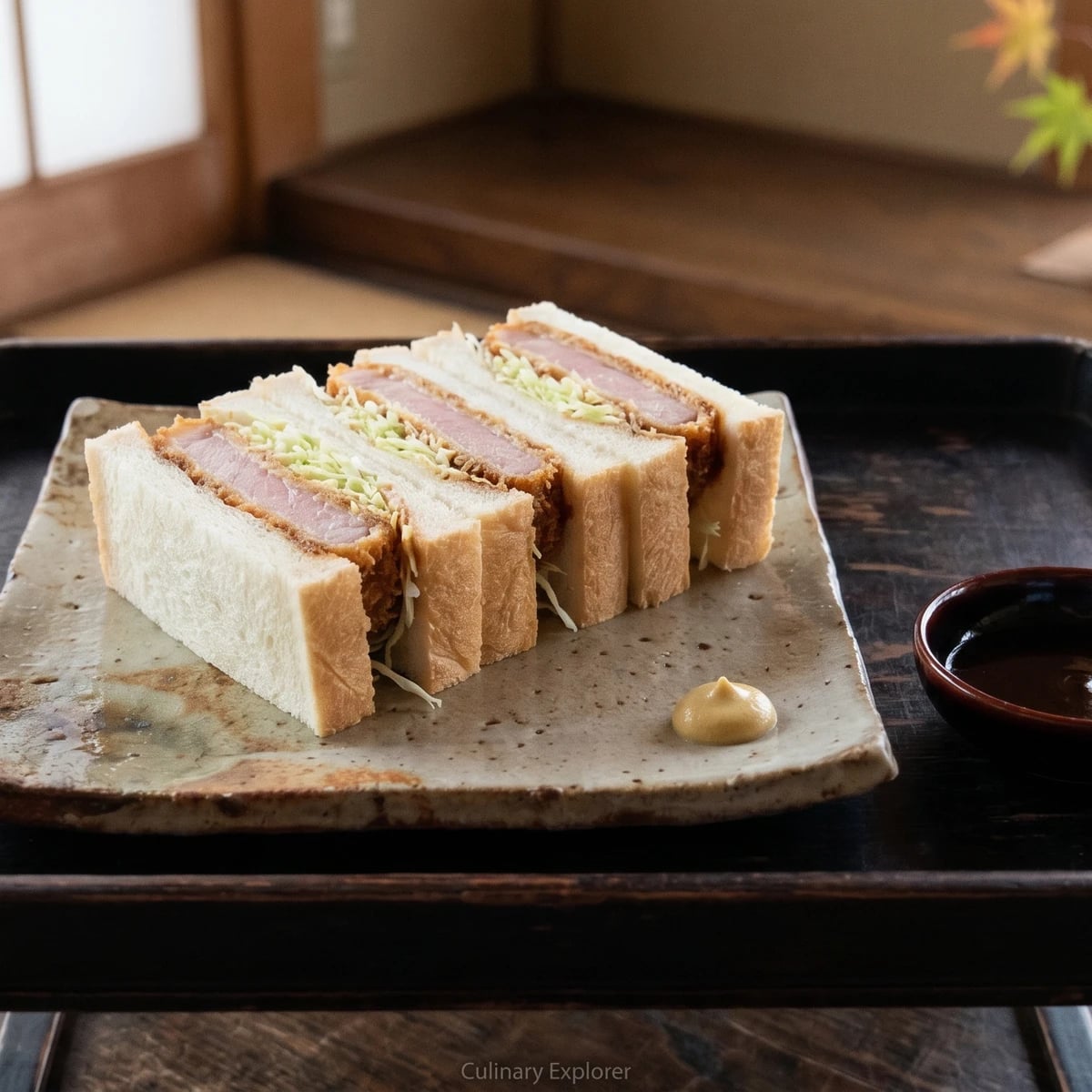 Hamukatsu Sando (ハムカツサンド, fried-ham sandwich)