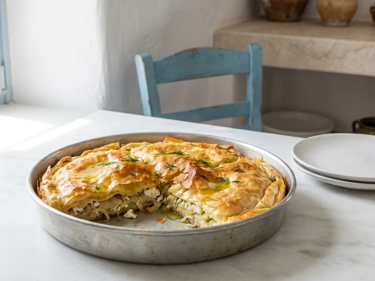 Kremmydopita Mykonou (Mykonian Onion Pie) - Chef Dimitra