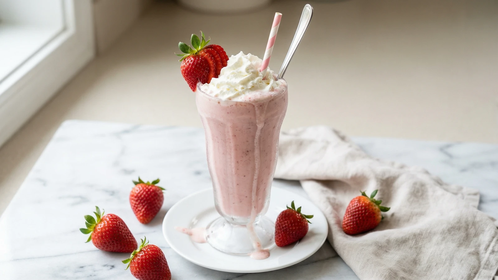 Strawberries and Cream Milkshake